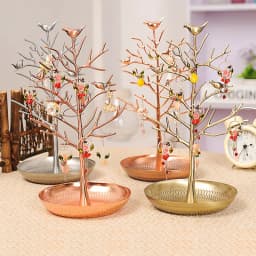 Rasalhaguer Hot Sale Jewelry Display Stand Rack Tree Bird Stand Iron Necklace Earring Holder Bracelet Fashion Organizer 5 Colors