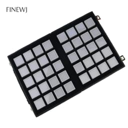 Grids Jewelry Gem Travel Display Leather Carrying Bag Show Case Loose Diamond Gemstone Bead Collection Storage Box Glass Top Lid