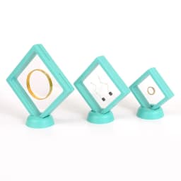 Transparent PE Film Jewelry Storage Box Color 3D Floating Display Frame Coin Dustproof Exhibition Ring Earrings Organizer Case