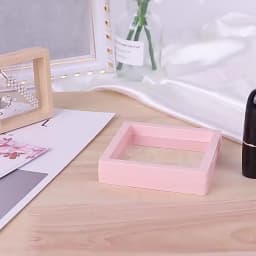 Transparent PE Film Jewelry Storage Box Color 3D Floating Display Frame Coin Dustproof Exhibition Ring Earrings Organizer Case