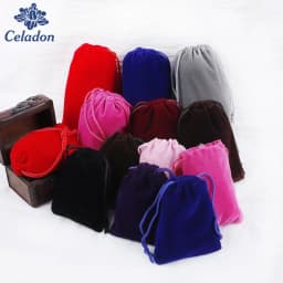 10 Pcs/Lot High Quality Multi Color Velvet Pouches Jewelry Packaging Display Drawstring Packing Gift Bags Pouches
