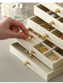Transparent Drawer Style Velvet Jewelry Storage Box Earring Necklace Multi-layer Jewelry Storage Case Fashionable Accessory O...