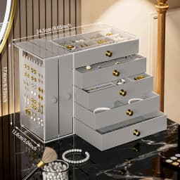 Transparent Drawer Style Velvet Jewelry Storage Box Earring Necklace Multi-layer Jewelry Storage Case Fashionable Accessory O...
