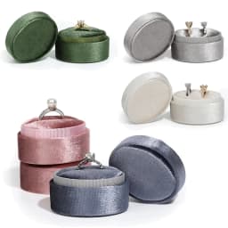 Velvet Double Ring Oval Pink Box Holder For Earring Jewelry Organizer Storage Wedding Ceremony Engagement Display Case Stand