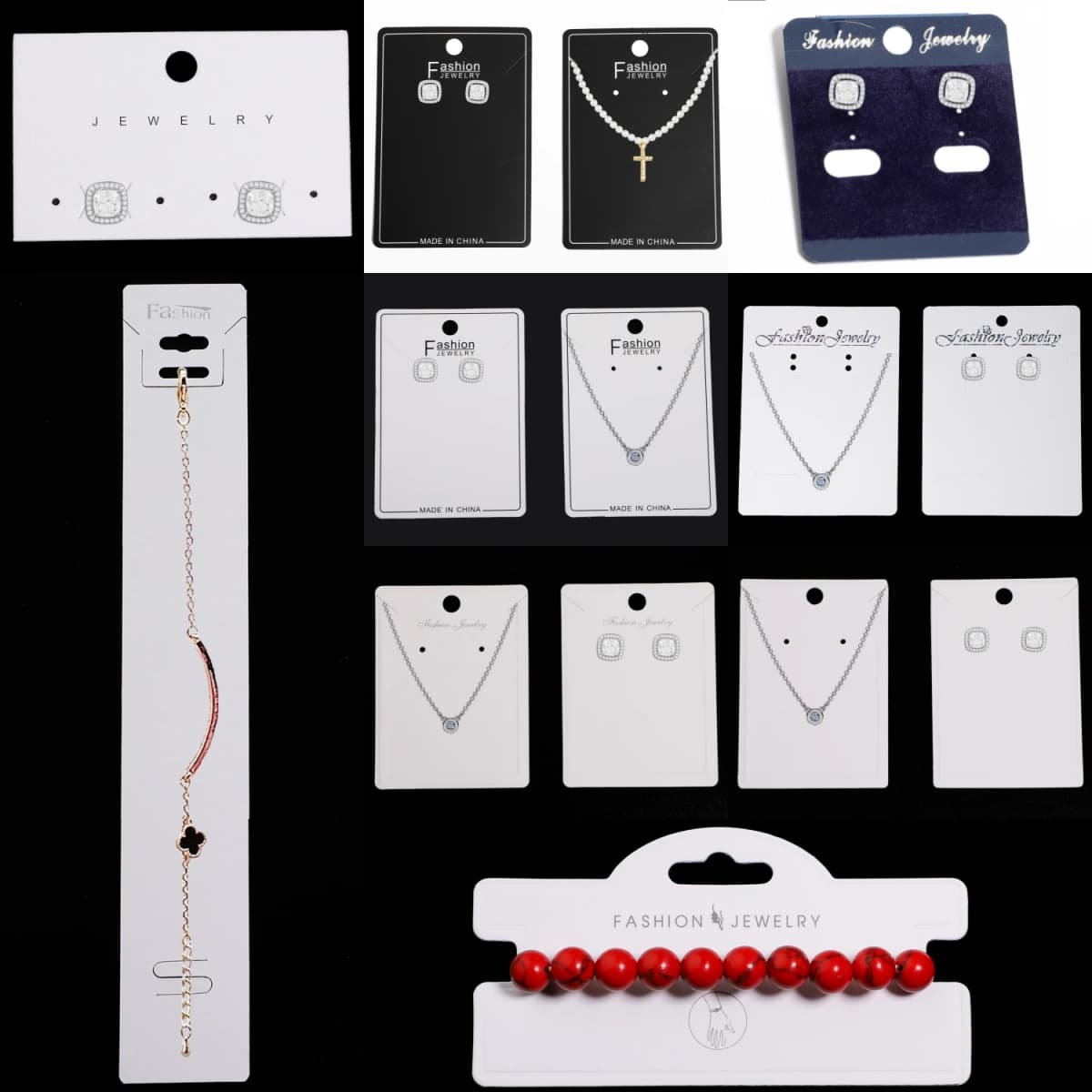 50/30pcs Multiple Sizes Jewelry Earring Necklace Plastic Cards Earring Stud Organizer Holder Hanging Display Card Studs Holder