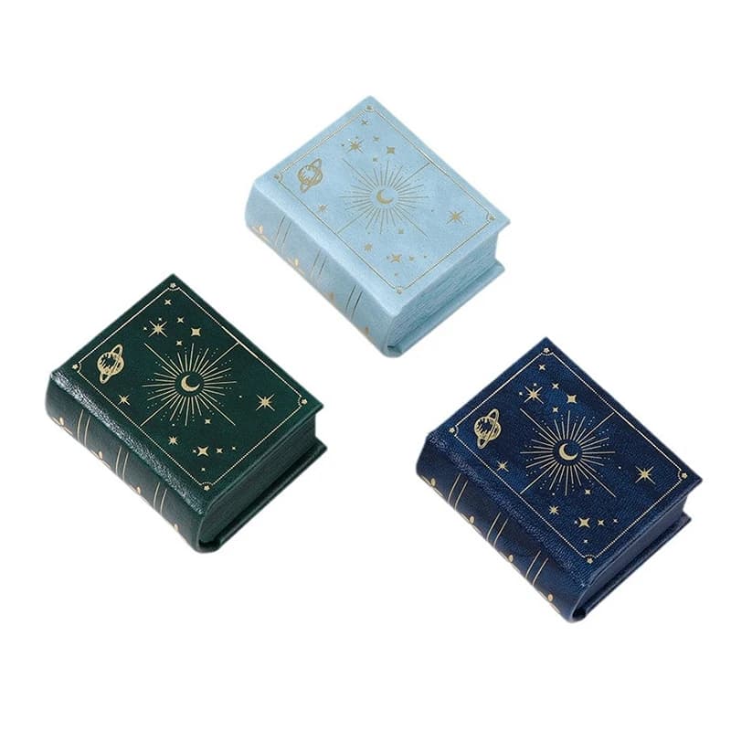 1PC PU Leather Book-shaped Ring Box With Suede Fabric Lining Creative Flip Lid Magnetic Ring Holder Jewelry Gift Case Accessorie