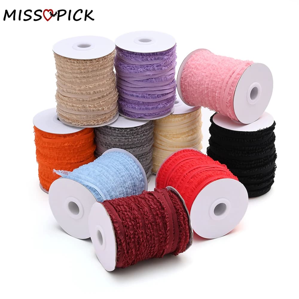 2 Yards 1cm Pleated Stretch Lace Trims Ribbons Ruffled Elastic Band Hairband Belt Shoes Decorative Tapes Diy Craft Supplies
