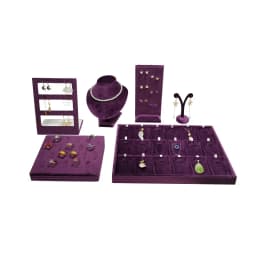 Noble Velvet Cloth Jewelry Display Stand Deep Purple Necklace Ring Jewelry Counter High End Display Props Storage Of Jewelry