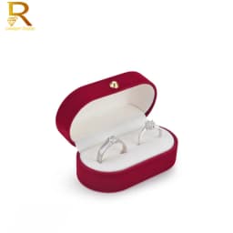 Velvet Trinket Box Ring Box Jewelry Organizer Double Rings BoxJewelry Box Wedding Gift Box Joyeros Organizador De Joyas