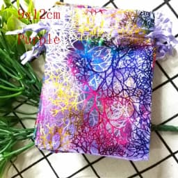 100pcs/Lot Coral Organza Drawstring Bags Jewelry Bags Gift Pouch Christmas Jewelry Display Packaging Bags 7x9 9x12 10x15 cm