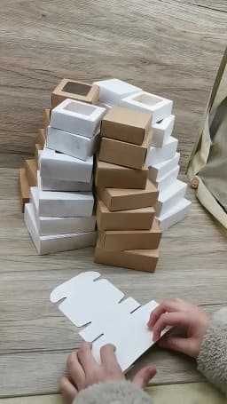 10Pcs Paper Gifts Package Box 7.5x7.5x3cm White DIY Christmas Window Candy Wedding Favors Jewelry Party Suppiles Wrapping Box
