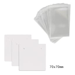 50 Pcs 7x7cm Necklaces Jewelry Display Paper Kraft Card With Or Without Bags Wholesale Packaging Personalized Customize Label