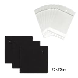 50 Pcs 7x7cm Necklaces Jewelry Display Paper Kraft Card With Or Without Bags Wholesale Packaging Personalized Customize Label