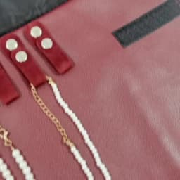 Red PU Necklace Jewelry Storage Travel Roll Bag 16Pcs Beads Chain Organizer Display Pouch Bracelet Packaging Gift Roll Bag