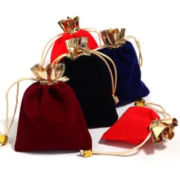 5-10 Pcs/Lot Velvet Drawstring Bags Gold Color Trims Multi-size Pouches for Jewelry Storage Wedding Party Portable Gifts Bag