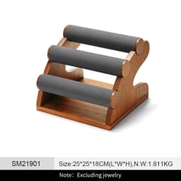 Oirlv 3 Layer Wooden Watch Stand Jewelry Organizer Jewelry Display Rack Large Capacity Watch Display Props Bracelet Jewelry Rack