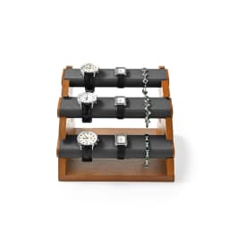 Oirlv 3 Layer Wooden Watch Stand Jewelry Organizer Jewelry Display Rack Large Capacity Watch Display Props Bracelet Jewelry Rack