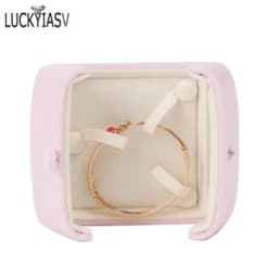 Wholesale Velvet Jewelry Box Double Open Ring Pendant Earrings Necklace Box Valentine's Day Surprise Gift Box Organizer Case