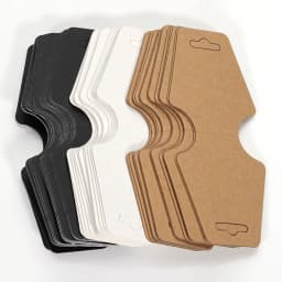 50pcs/lot 5x12cm Jewelry Display Card Price Tag Foldable Blank Kraft Paper Card Necklace Bracelet Headband Hairband Hanging Card