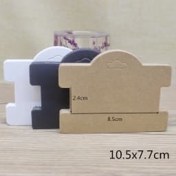 Zerong 50pcs Blank Paper Hair Clip Display Cards 10.5*7.7cm Kraft /White/ Black Jewelry Hair Accessories Package Paper Card