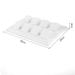 White Leather Ring Earrings Holder Jewelry Store Counter Display Showcase Pendant Necklace Chain Presenting Bust Stand Organizer