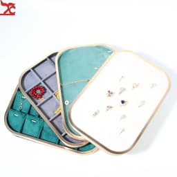 Metal Jewelry Exhibitor Tray Green Velvet Jewelry Display Rack Counter Display Library Jewelry Exhibitors Storage Of Jewelry