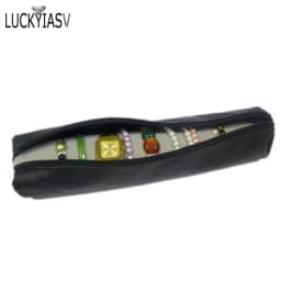 Leather/Velvet Portable Jewelry Storage Bag Jewelry Travel Roll Bag Watch Bracelet Organizer Display Box