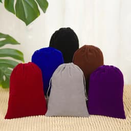 100pcs/Lot Drawstring Velvet Bags Jewellery Pouches 5x7 7x9 8x10 10x12cm Wedding Party Gift Packaging Bag Custom Logo Print