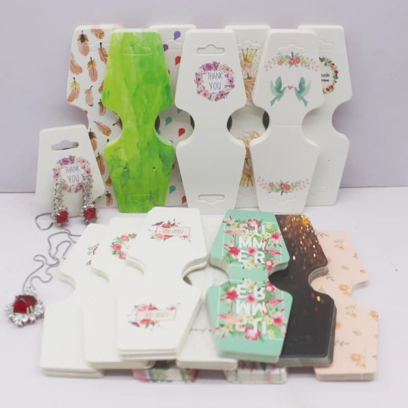 4.5x12cm 50 Piece Jewelry Set Card Paper Necklace/Bracelet/Hair Accessory Display Label Card