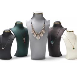 Luxury Exhibitor PU Leather Necklace Jewelry Display Stand Neck Bust Model for Jewelry Store Showcase Props Window Counter Rack