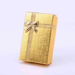 10Pcs 5x8x2.5cm Jewelry Box Gold Silver Gift Cardboard Boxes for Pendent Necklace Earrings Rings Bag Packaging with White Sponge
