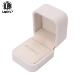Beige Velvet Jewelry Display Case Luxury Wedding Ring Earrings Necklace Bracelet Storage Organizer Gift Set Box