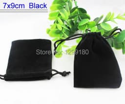 7x9cm 50Pcs/lot Black Velvet Drawstring Pouch Bag/Jewelry Bag Christmas/Wedding Gift Bag (K00196)