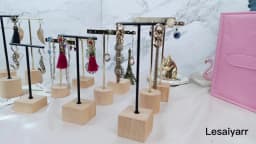 3pcs/lot Jewelry Display for earrings T-Bar Wooden Base Earrings Rack Holder Earrings Organizer Showcase Ear Studs Stand