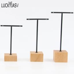 3pcs/lot Jewelry Display for earrings T-Bar Wooden Base Earrings Rack Holder Earrings Organizer Showcase Ear Studs Stand