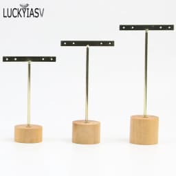3pcs/lot Jewelry Display for earrings T-Bar Wooden Base Earrings Rack Holder Earrings Organizer Showcase Ear Studs Stand