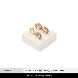 WoodTen Beige Jewelry Display Stand Microfiber Retail Jewelry Stand for Earring Necklace Watch Ring Counter Jewelry Display Prop