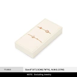 WoodTen Beige Jewelry Display Stand Microfiber Retail Jewelry Stand for Earring Necklace Watch Ring Counter Jewelry Display Prop