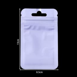 50pcs Resealable Plastic Bags Transparent Purple color Zip Lock Bags for DIY Anti-oxidation Jewelry Display Wrap Packaging Bag