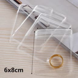 20Pcs Transparent PVC Jewelry Pouches Bags Anti-Oxidation Cute Storage Bag for Earrings Necklace Bracelet Display Packaging Bag