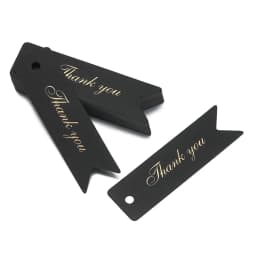 50pcs/Lot Bronzing Stamping Thank You Tags Black White Paper Card Handmade Gift Wrapping DIY Jewelry Accessories Price Label