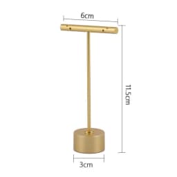 Gold Metal Hand Ring Holder Finger Jewelry Tower Earring T Bar Shelf Hanging Display Stand Ear Studs Storage Organizer Hole Rack