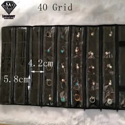 Foldable Black Velvet Zipper Jewelry Roll Bag for Jewellery Ring Earrings Organizer Storage Bag Portable Necklace Display Cases