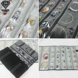 Foldable Black Velvet Zipper Jewelry Roll Bag for Jewellery Ring Earrings Organizer Storage Bag Portable Necklace Display Cases