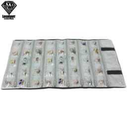 Foldable Black Velvet Zipper Jewelry Roll Bag for Jewellery Ring Earrings Organizer Storage Bag Portable Necklace Display Cases