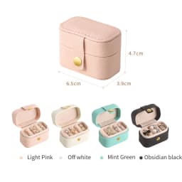 Portable Mini Jewelry Box Organizer Travel Ring Earrings Holder Jewelry Display Case PU Leather Jewelry Storage Box Gifts