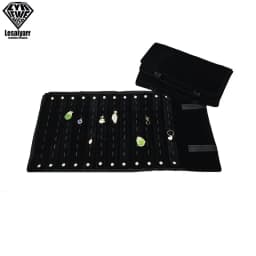 Portable Travel Jewelry Roll Bag Black Velvet Pendant Necklace Bracelet Storage Case Watch Bangle Ring Earring Organizer