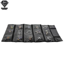 Portable Travel Jewelry Roll Bag Black Velvet Pendant Necklace Bracelet Storage Case Watch Bangle Ring Earring Organizer
