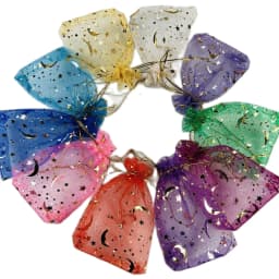 1000pcs/Lot 7x9 9x12 Cm Moon Stars Organza Jewelry Bags Butterfly Drawstring Gift Pouches Gift Packaging Bags Christmas Gift Bag