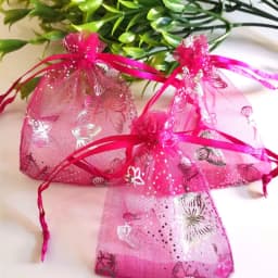 1000pcs/Lot 7x9 9x12 Cm Moon Stars Organza Jewelry Bags Butterfly Drawstring Gift Pouches Gift Packaging Bags Christmas Gift Bag